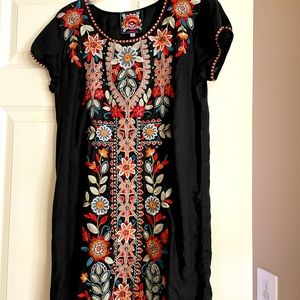 Johnny Was embellished linen dress